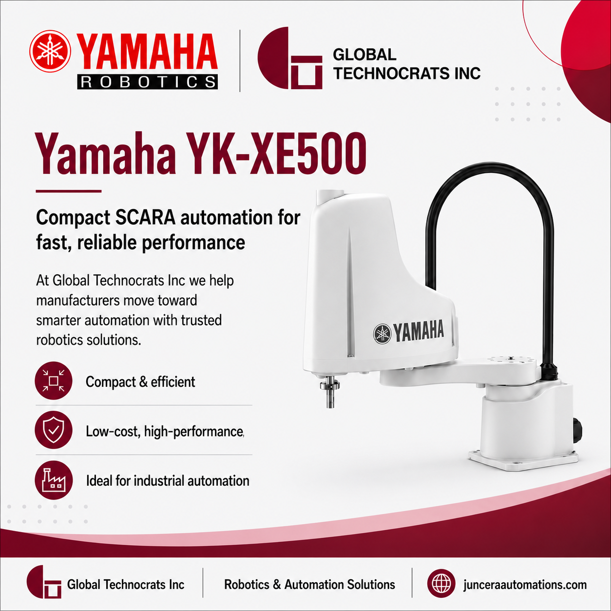 Yamaha SCARA robot from Global’s supplied product creative